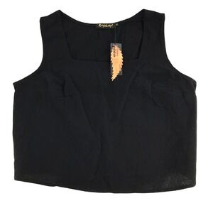 Roylamp Sleeveless Black Tank Crop Top Size Medium NWT